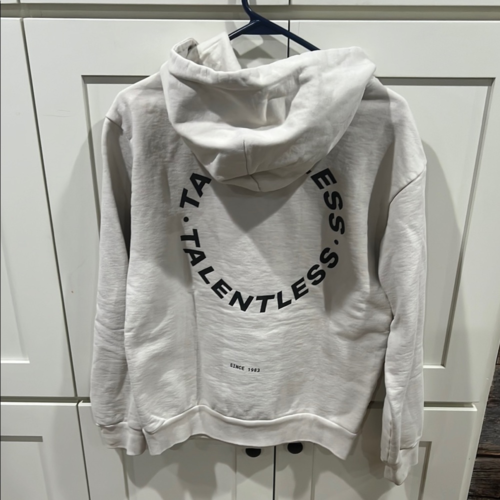 Talentless WOMENS CIRCLE LOGO HOODIE in Bone color. - Picture 7 of 7